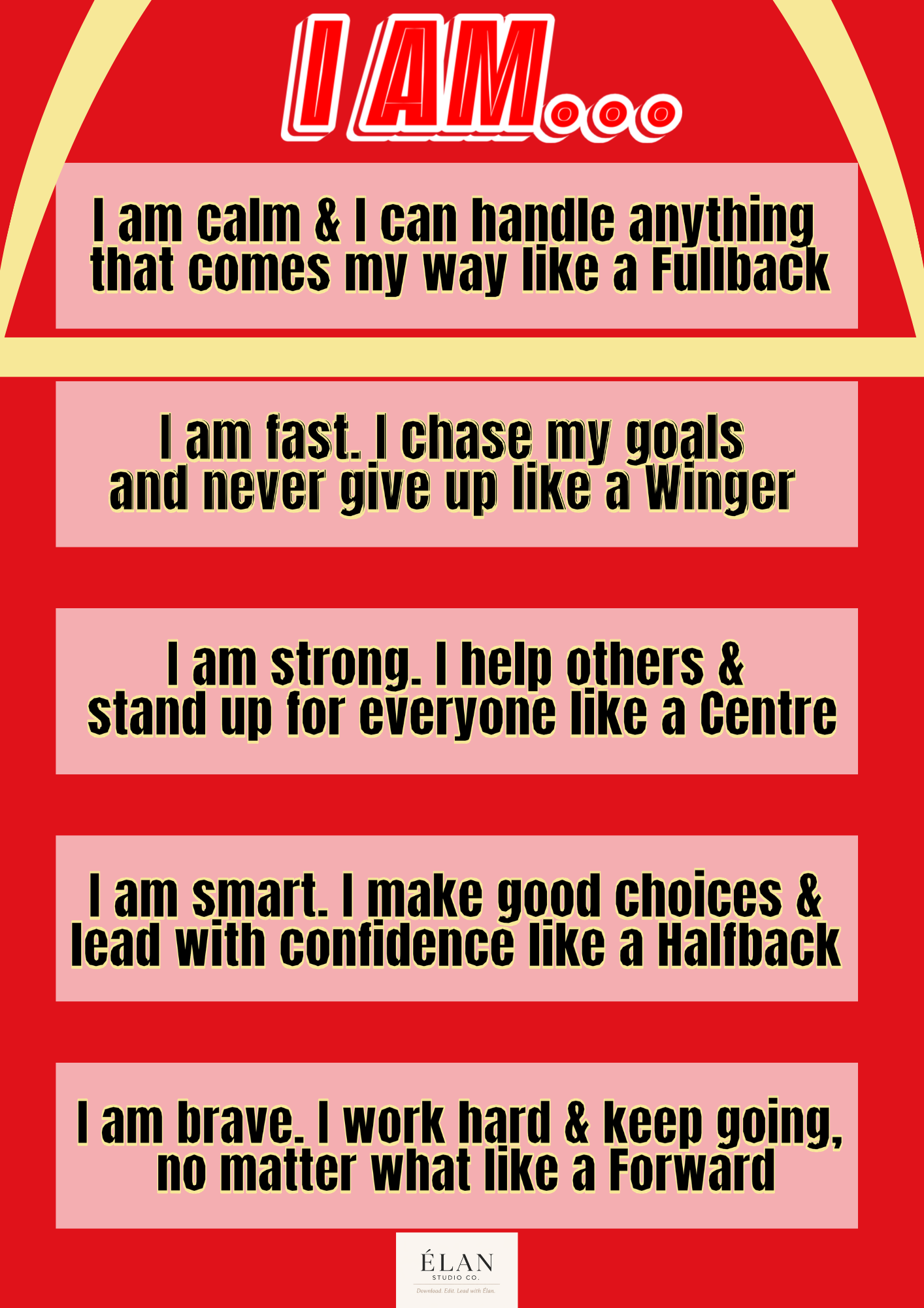 Rugby League Affirmation Print