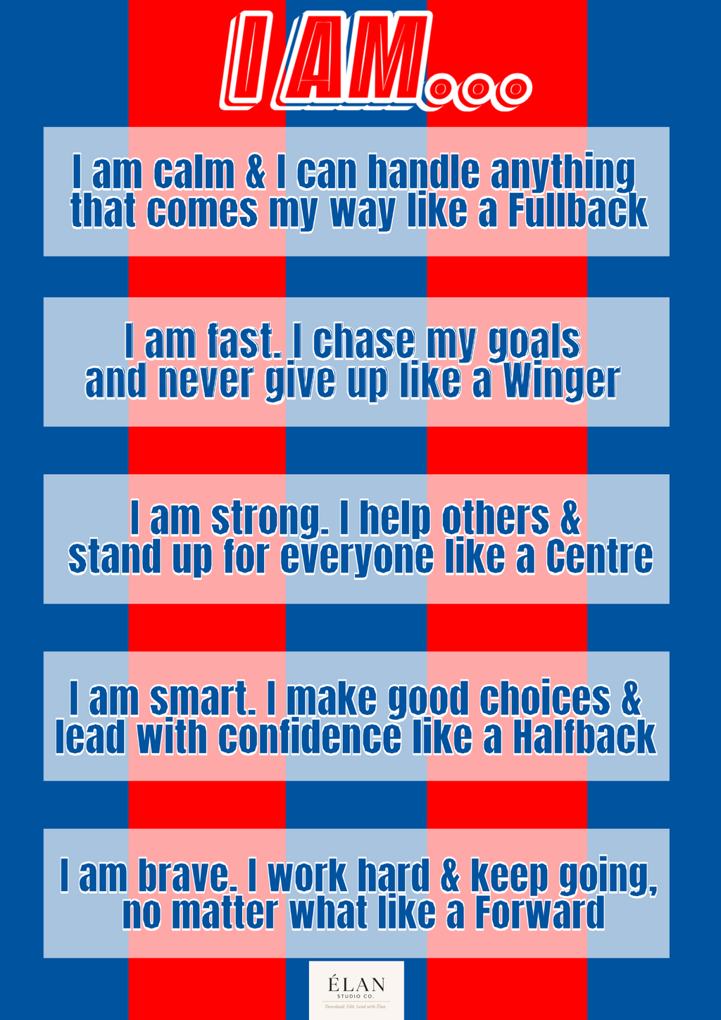 Rugby League Affirmation Print