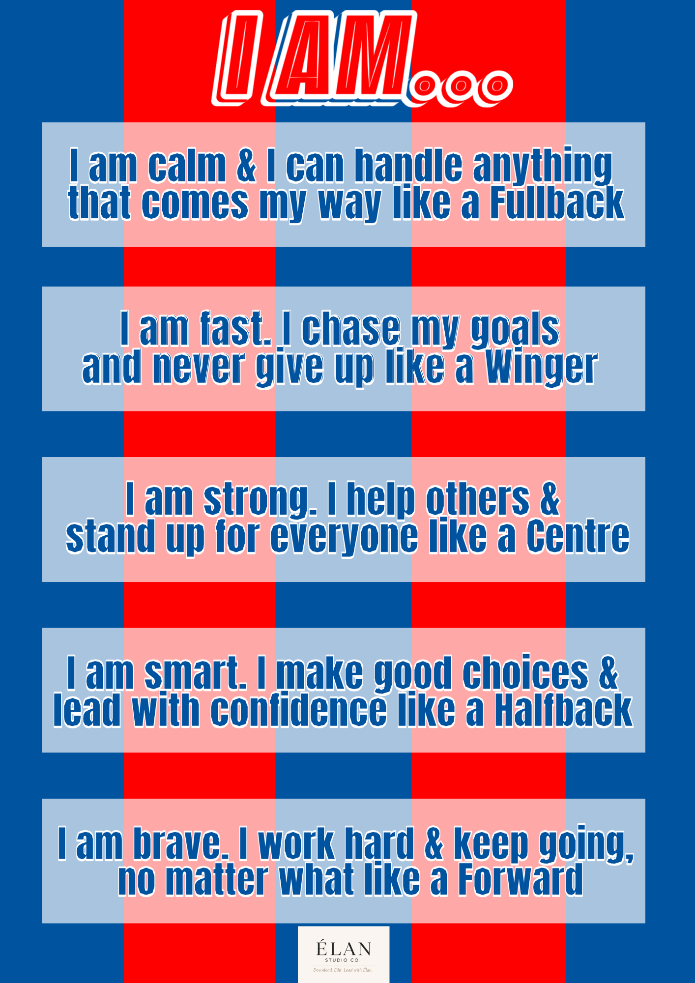 Rugby League Affirmation Print