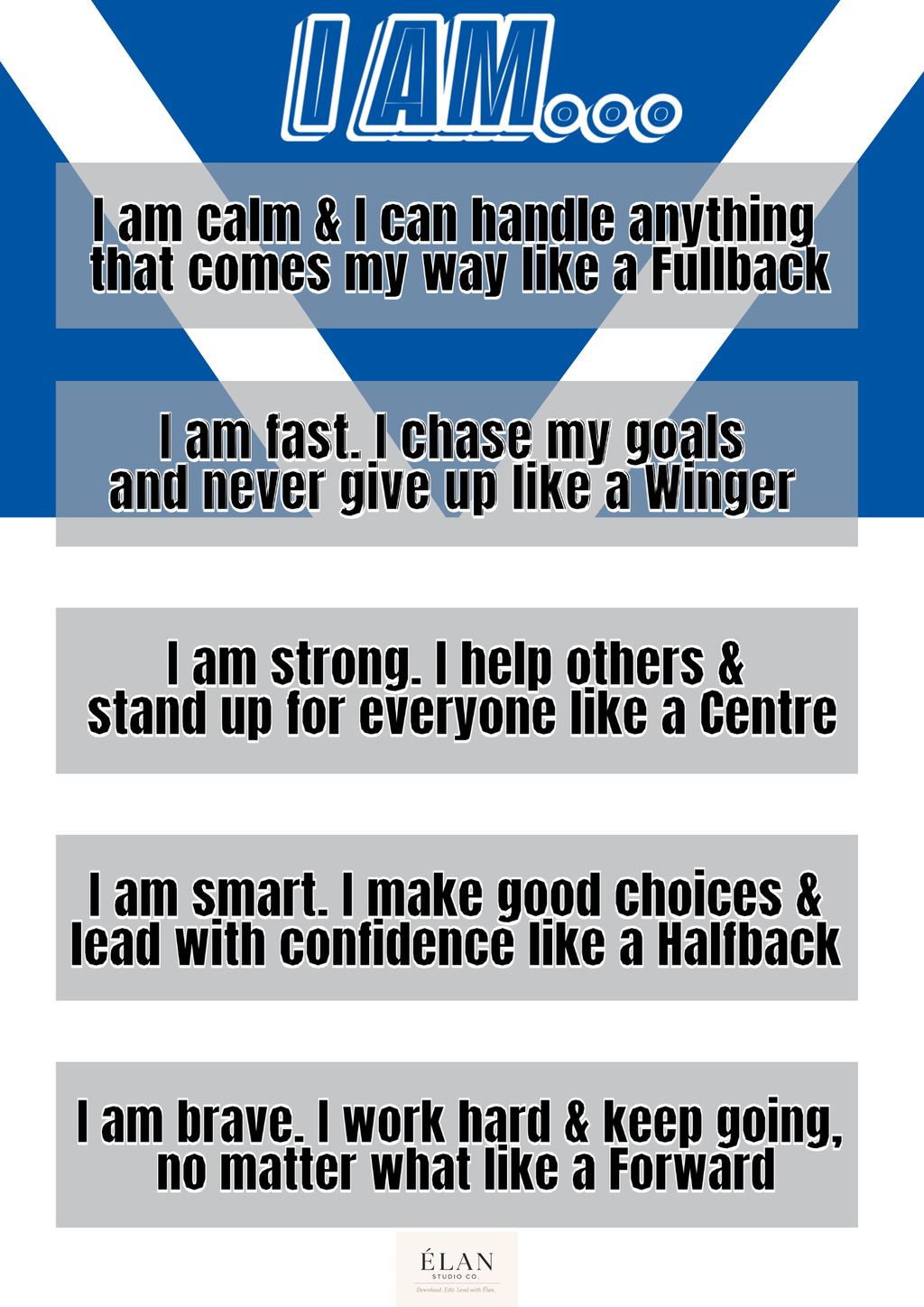 Rugby League Affirmation Print