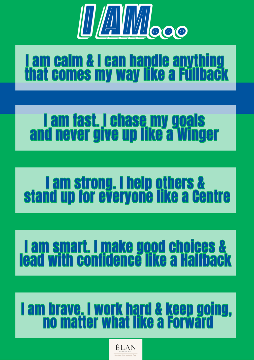 Rugby League Affirmation Print