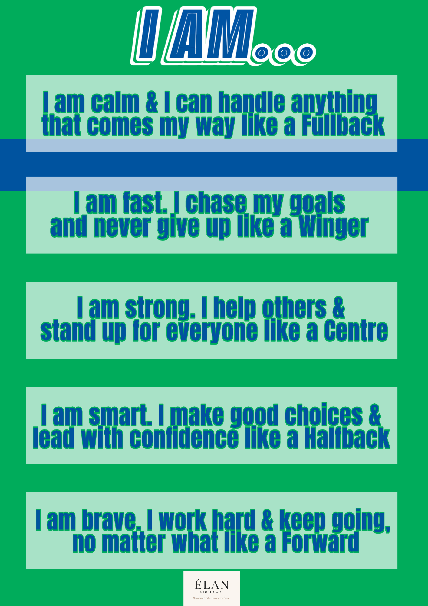 Rugby League Affirmation Print
