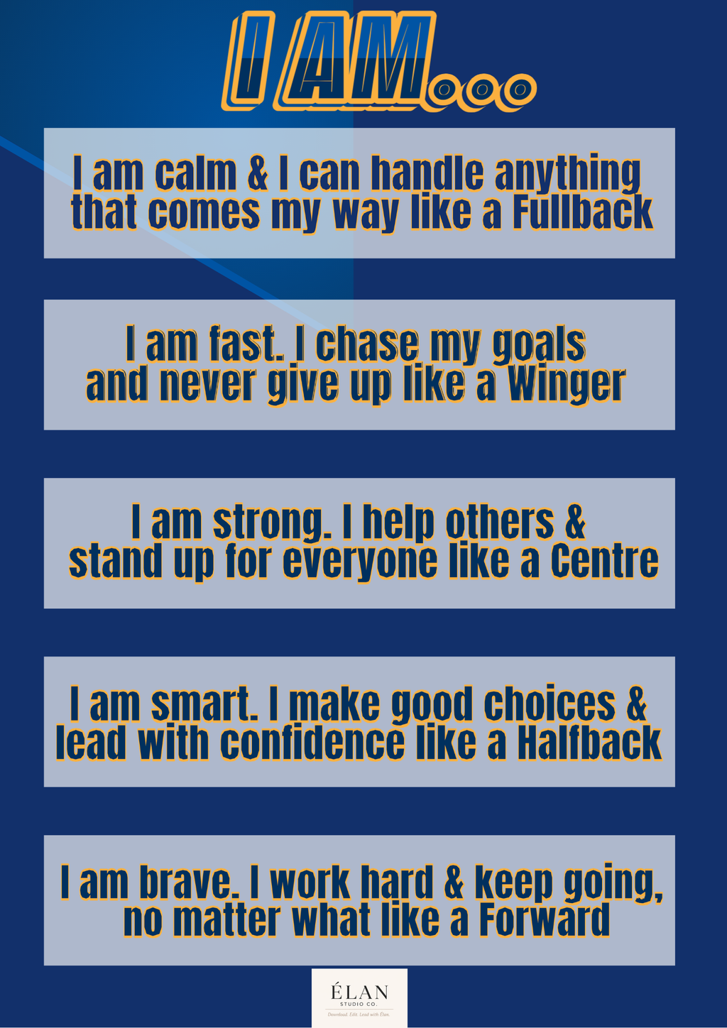 Rugby League Affirmation Print