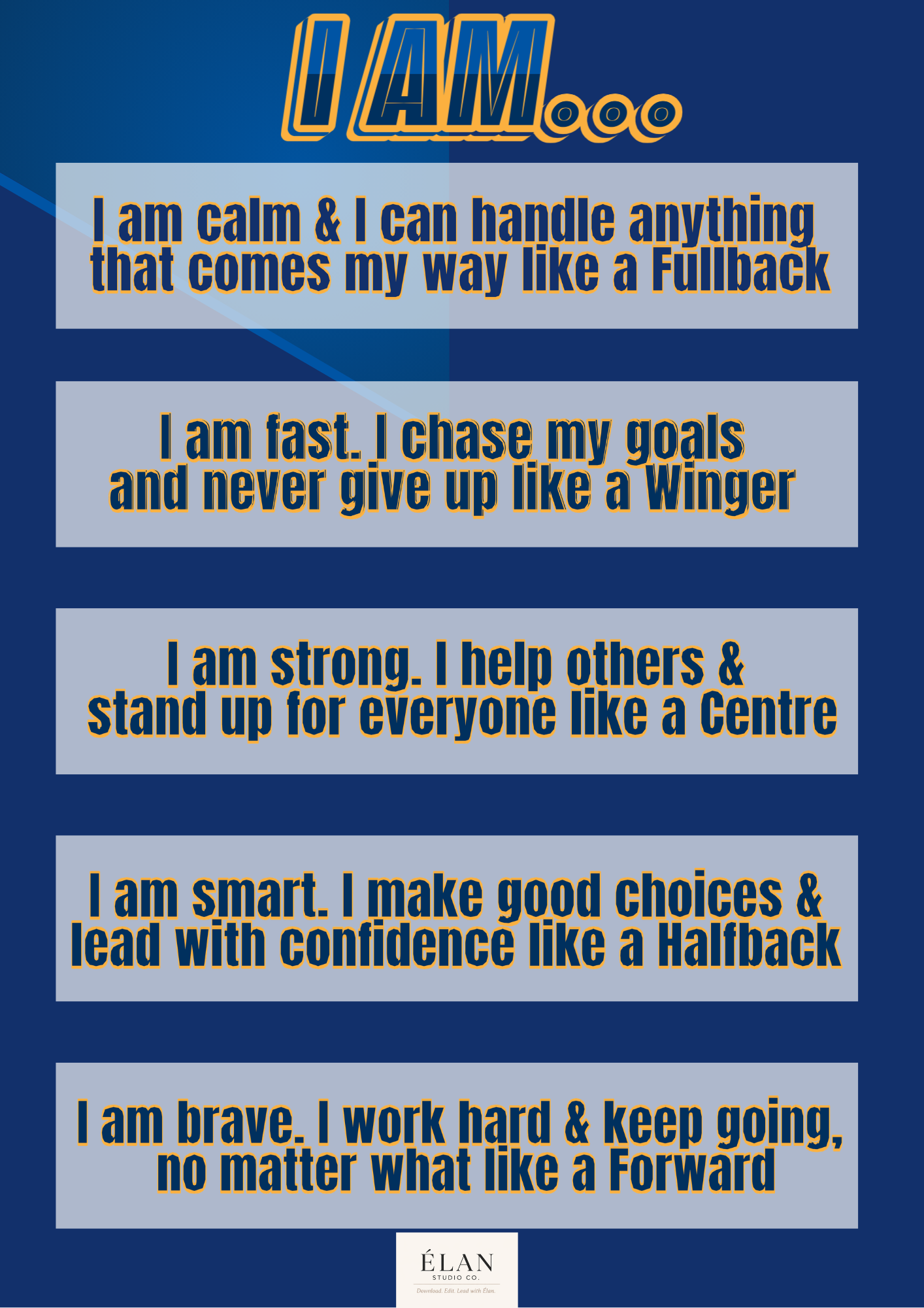 Rugby League Affirmation Print