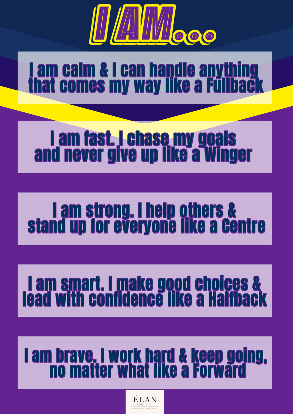 Rugby League Affirmation Print