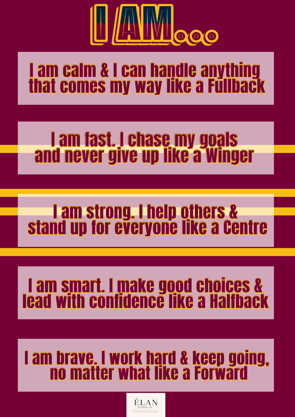 Rugby League Affirmation Print