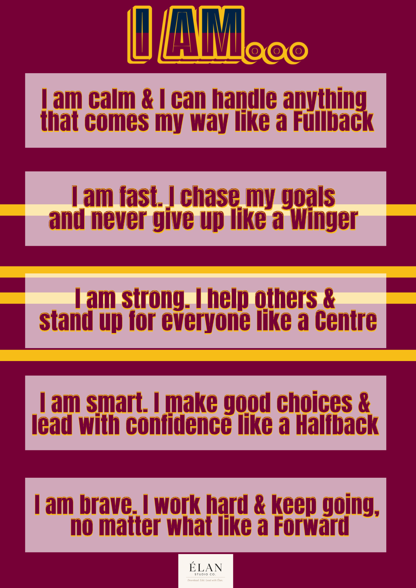 Rugby League Affirmation Print