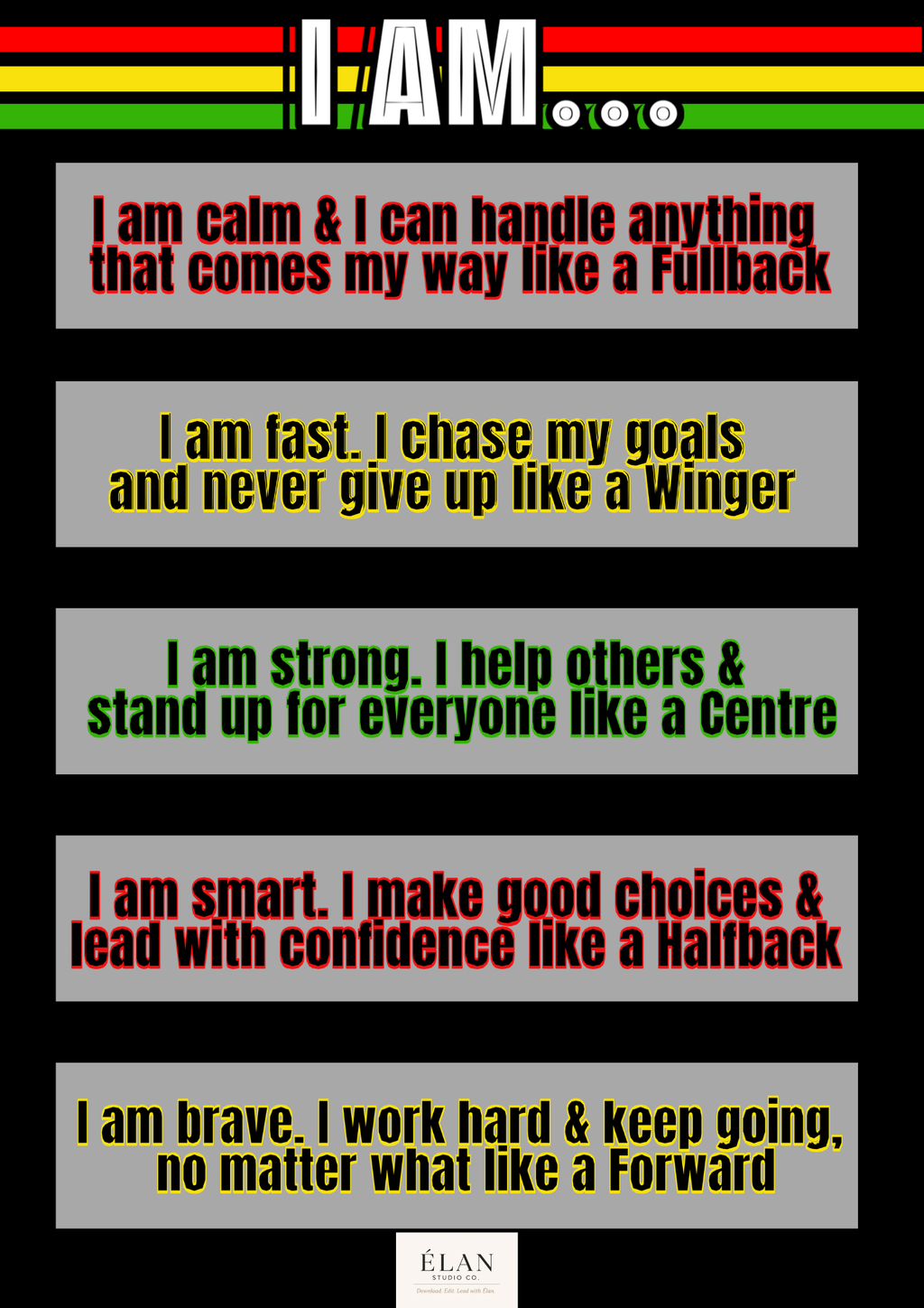 Rugby League Affirmation Print