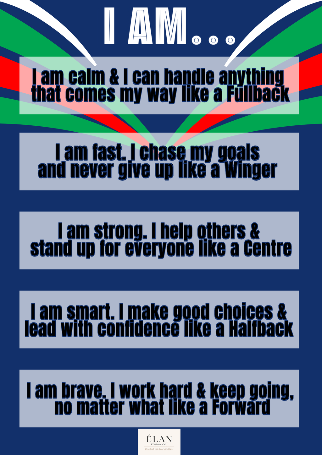 Rugby League Affirmation Print