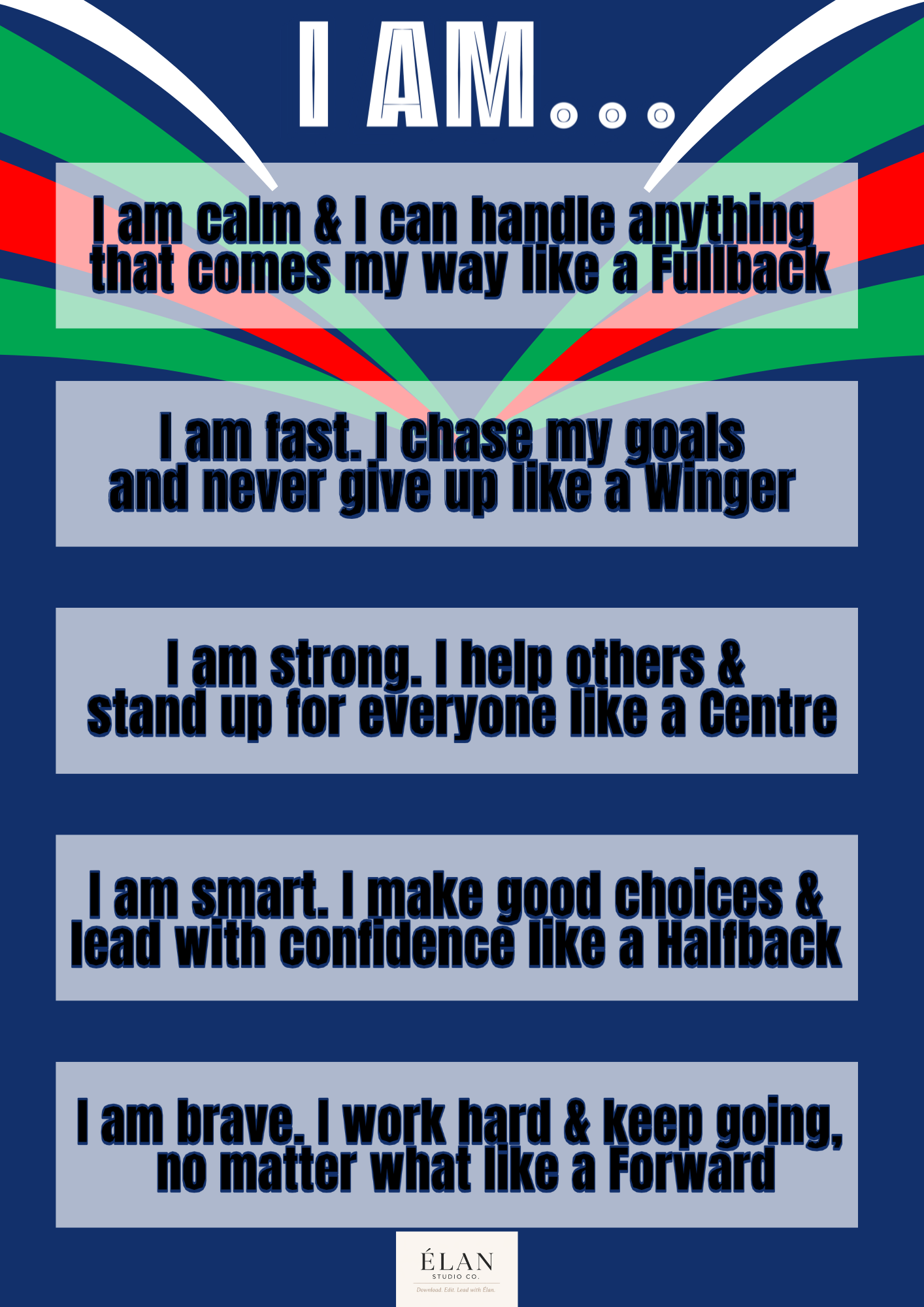 Rugby League Affirmation Print