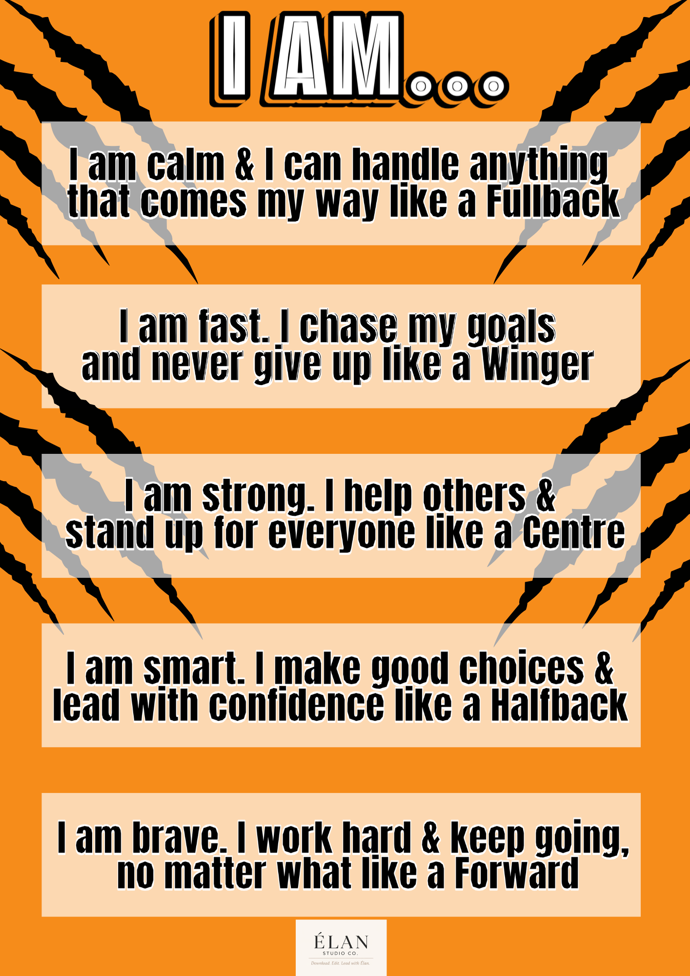 Rugby League Affirmation Print