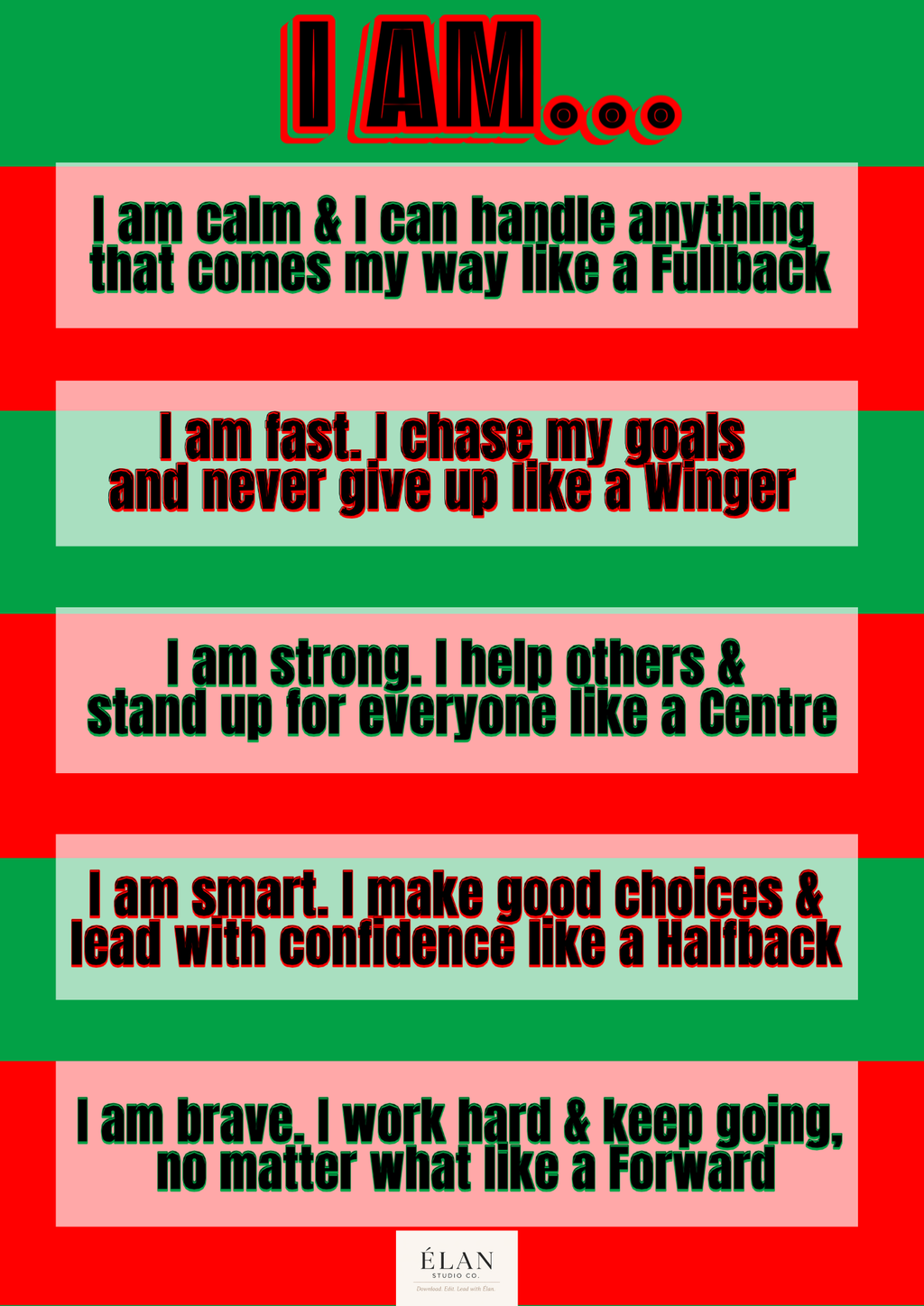 Rugby League Affirmation Print