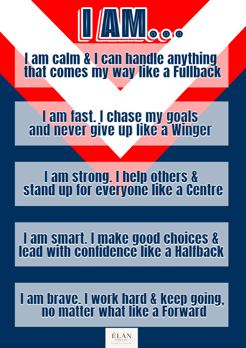 Rugby League Affirmation Print