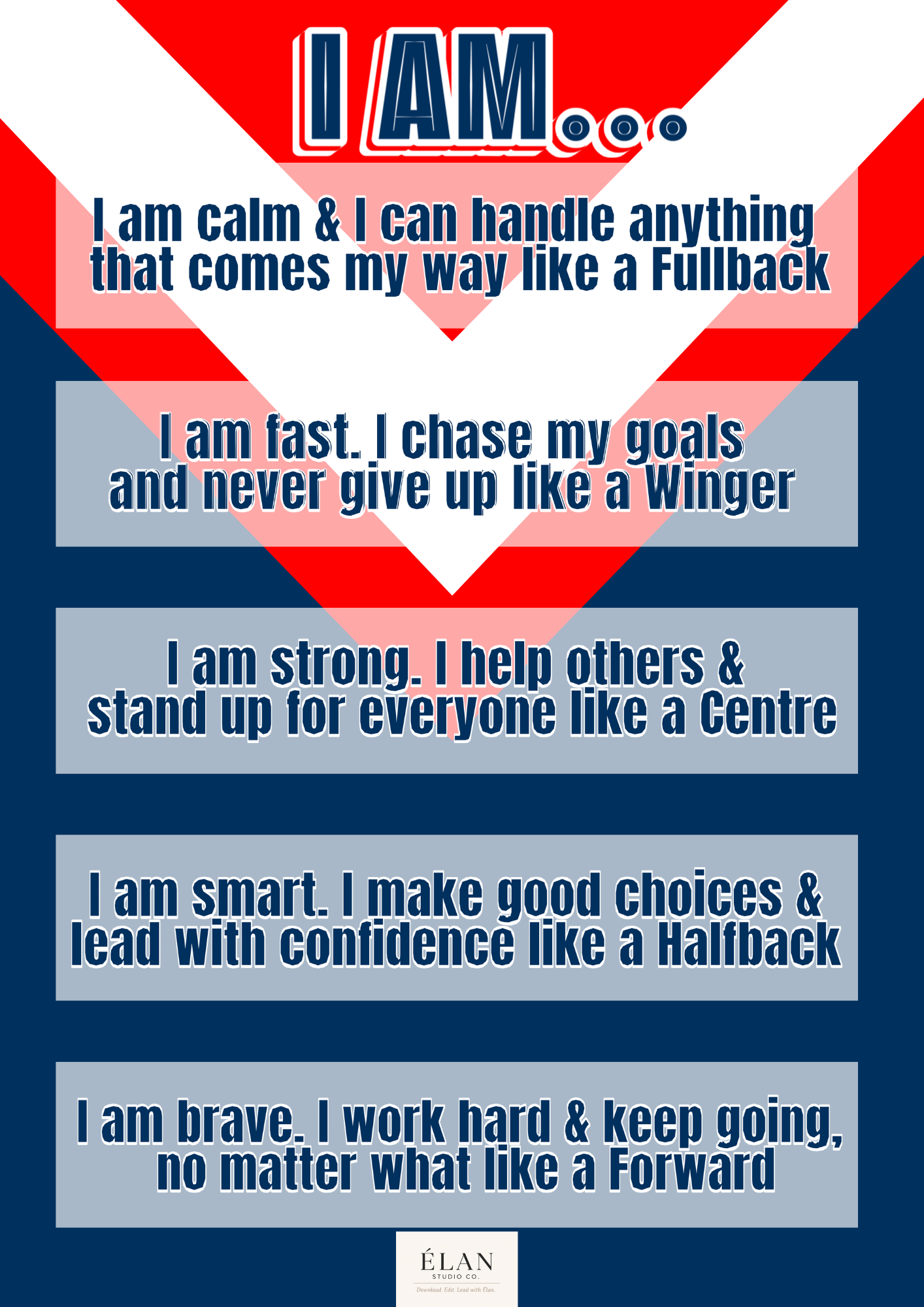 Rugby League Affirmation Print