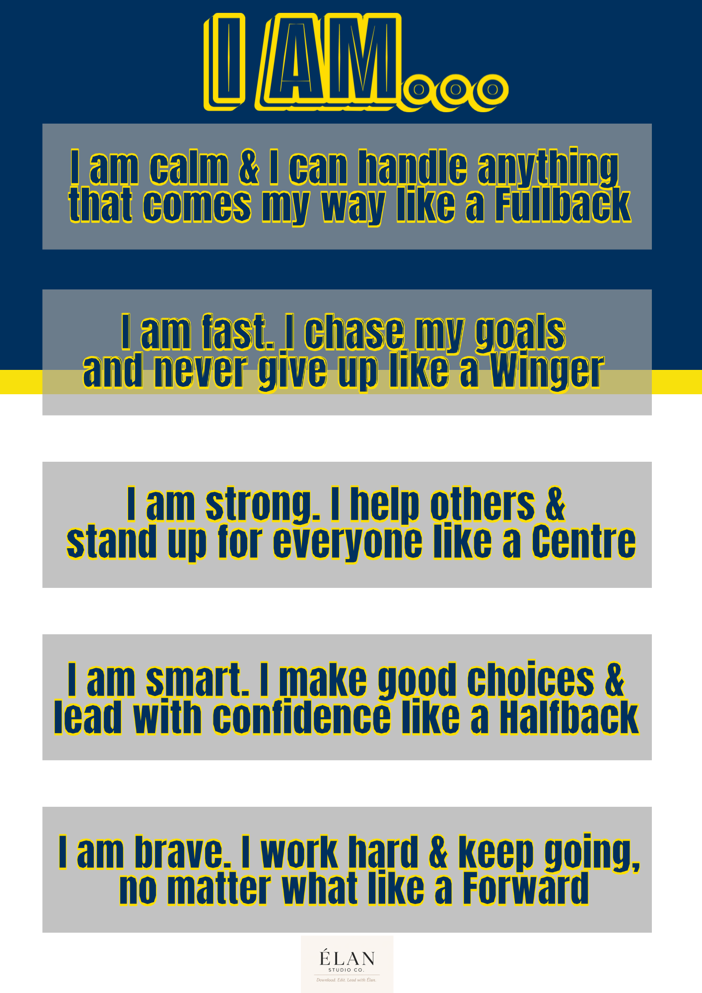 Rugby League Affirmation Print