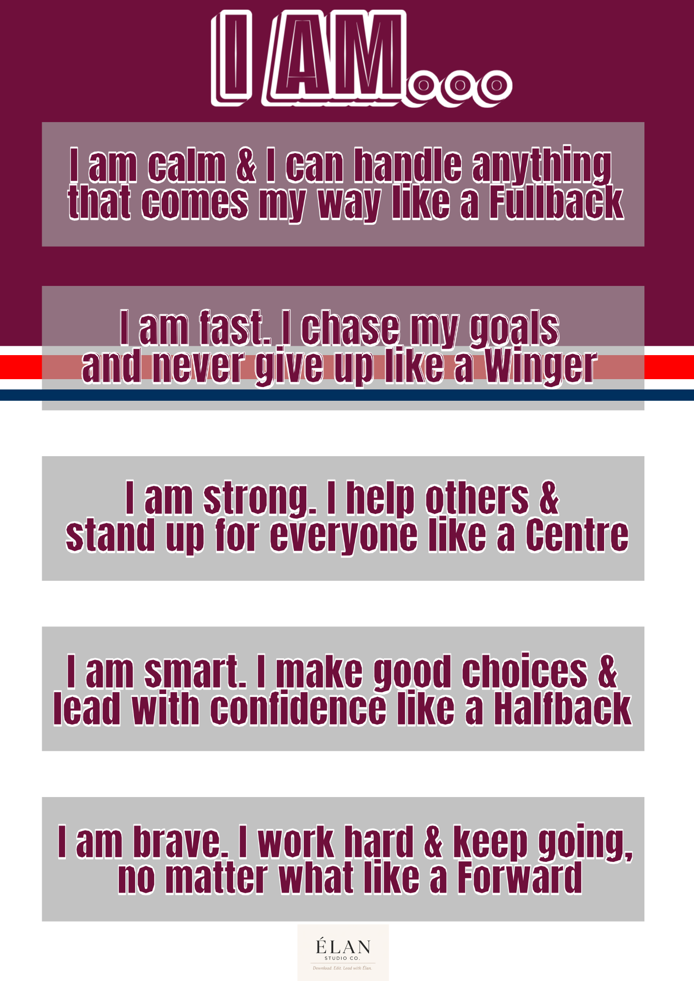 Rugby League Affirmation Print