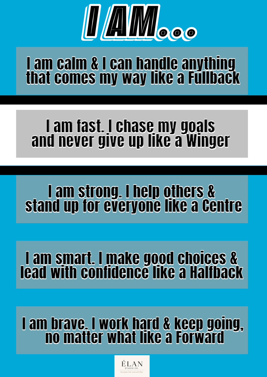 Rugby League Affirmation Print