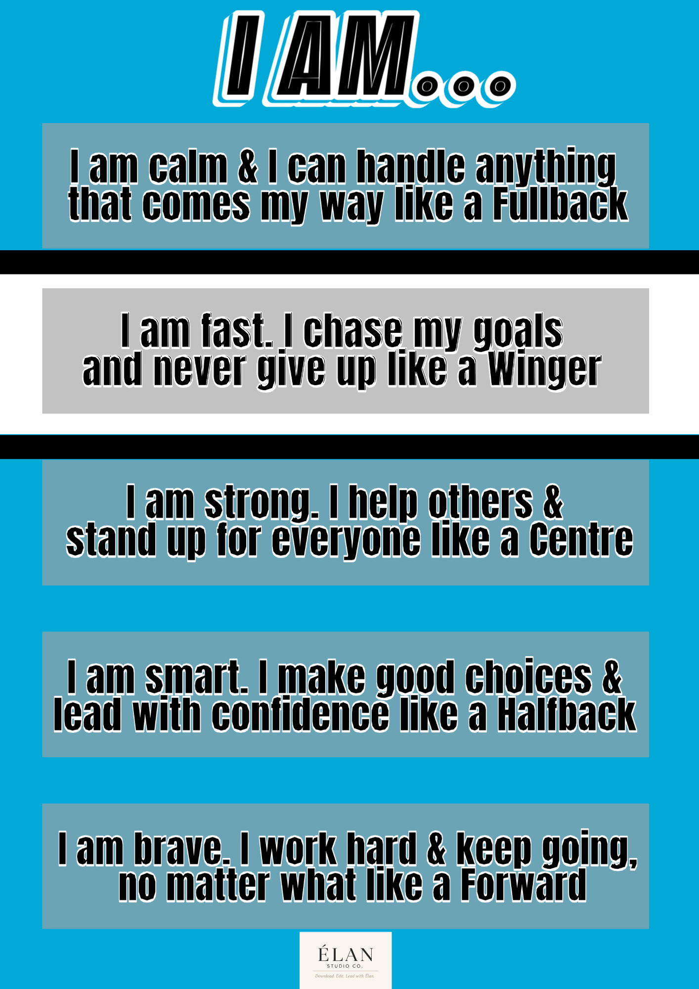 Rugby League Affirmation Print