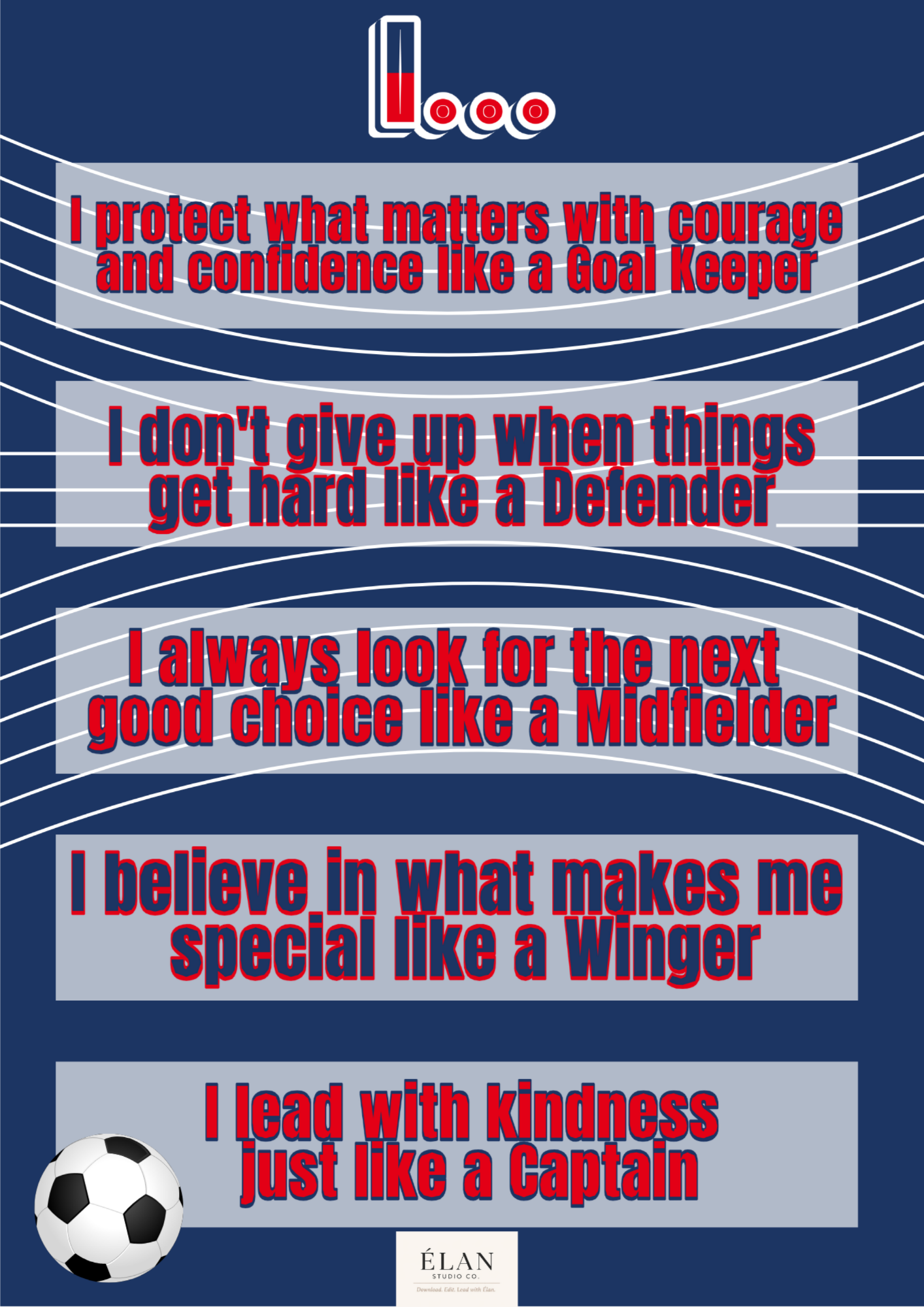 Soccer Affirmation Print for Kids - Japan