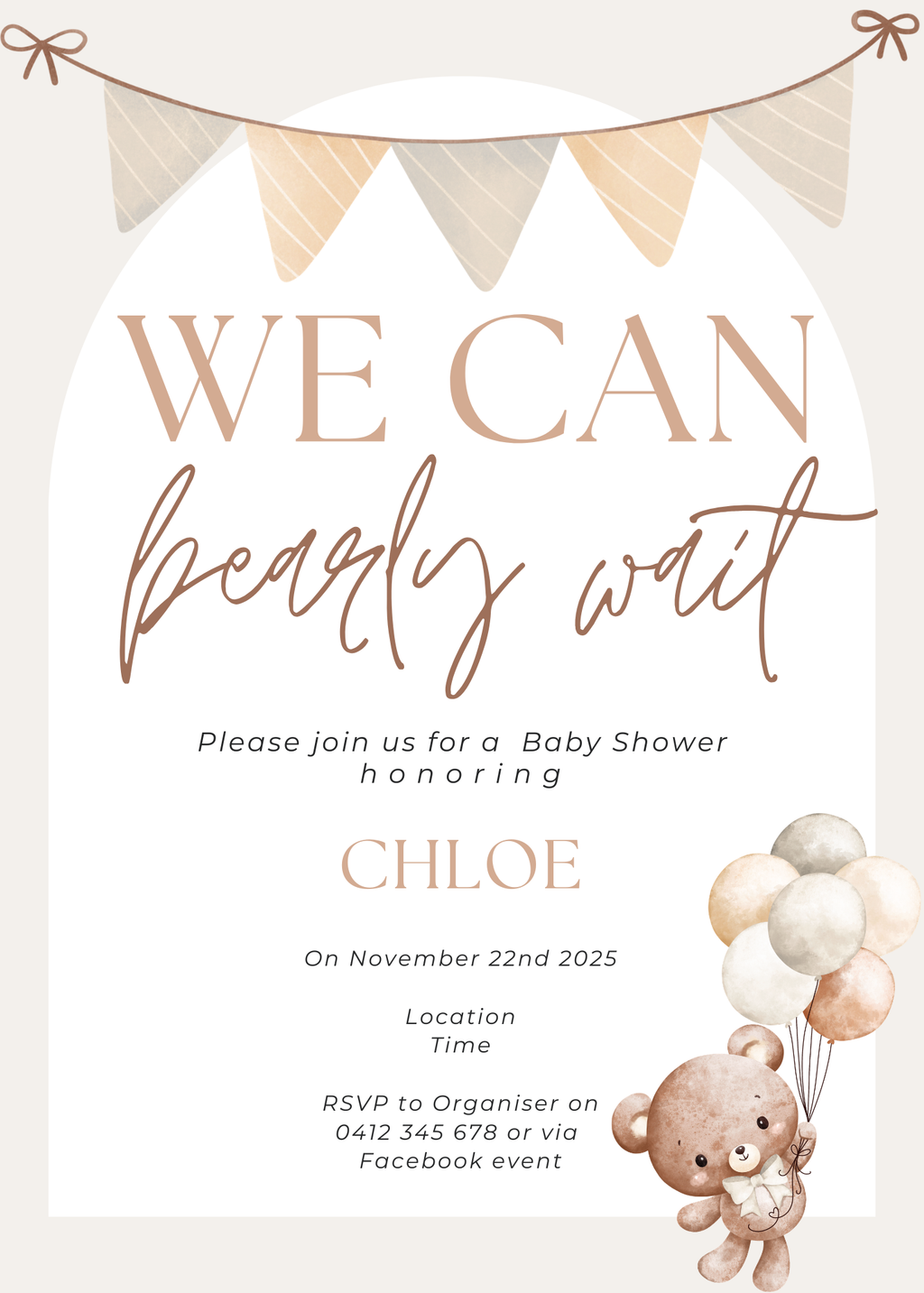 We Can Bearly Wait Baby Shower Bundle