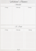 White Linen Weekend Planner